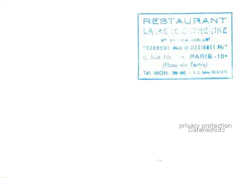 AK / Ansichtskarte Paris Restaurant La Catherine Kat. Paris