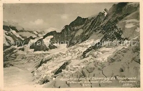 AK / Ansichtskarte Grindelwald Aussicht vom Eismeer gegen Fiescherwand Gletscher Kat. Grindelwald