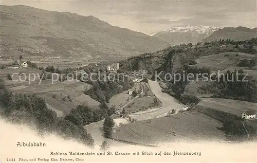 AK / Ansichtskarte Albulabahn Schloss Baldenstein St Cassan Blick auf Heinzenberg Kat. Albula