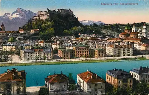 AK / Ansichtskarte Salzburg Oesterreich Ansicht vom Kapuzinerberg mit Festung Hohensalzburg Kat. Salzburg