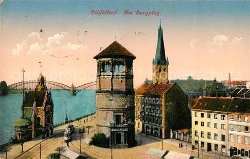 AK / Ansichtskarte Duesseldorf Am Burgplatz Turm Rhein Kat. Duesseldorf
