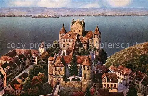AK / Ansichtskarte Meersburg Bodensee Schloss aus der Vogelschau Kat. Meersburg