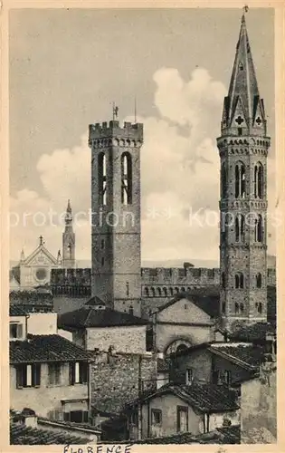 AK / Ansichtskarte Firenze Toscana Torre del Bargello Campanile di Badia Kat. Firenze