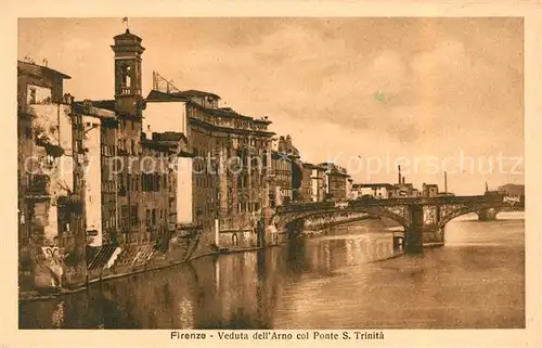 AK / Ansichtskarte Firenze Toscana Veduta dell Arno col Ponte San Trinita Kat. Firenze