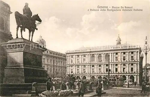 AK / Ansichtskarte Genova Genua Liguria Piazza de Ferrari Palazzo della Navigazione Generale Italiana Kat. Genova