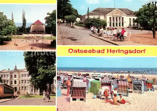 AK / Ansichtskarte Heringsdorf Ostseebad Usedom Konzertplatz Kulturhaus FDGB Erholungsheim Einheit Strand Kat. Heringsdorf