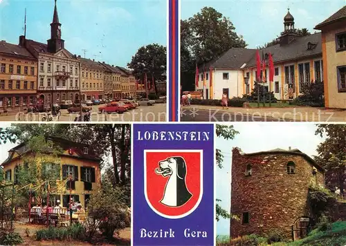 AK / Ansichtskarte Bad Lobenstein Thueringen Markt Kreiskulturhaus Parkpavillon Alter Turm Wappen Kat. Bad Lobenstein