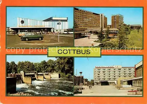 AK / Ansichtskarte Cottbus Bahnhof Zentrum Spreewehr Hotel Lausitz Kat. Cottbus
