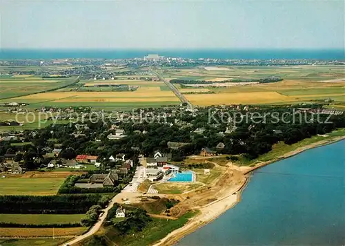 AK / Ansichtskarte Keitum Sylt Fliegeraufnahme mit Westerland Kat. Sylt Ost