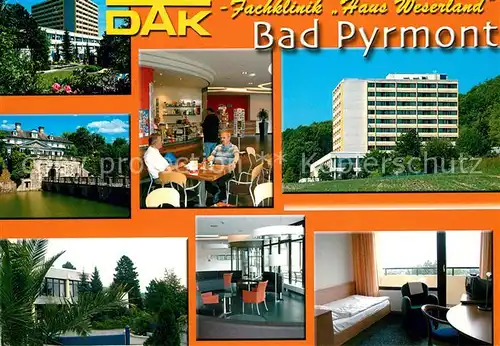 AK / Ansichtskarte Bad Pyrmont DAK Fachklinik Haus Weserland Teilansichten Gastraum Zimmer Kat. Bad Pyrmont