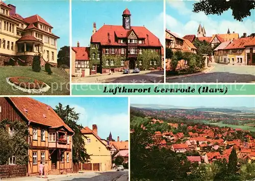 AK / Ansichtskarte Gernrode Harz FDGB Erholungsheim Stubenberg Rathaus Am Spittelplatz Teilansicht Blick nach Bad Suderode Kat. Gernrode Harz