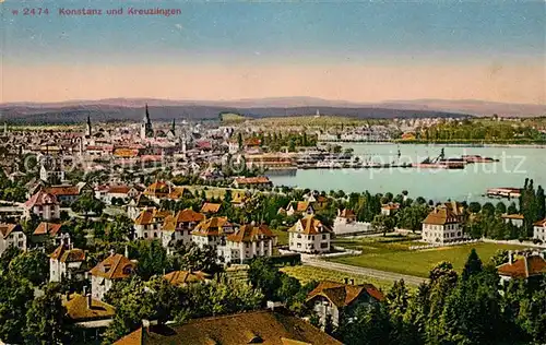 AK / Ansichtskarte Konstanz Bodensee Panorama mit Blick nach Kreuzlingen Kat. Konstanz