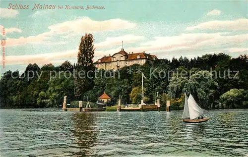 AK / Ansichtskarte Insel Mainau Schloss Ansicht vom See aus Kat. Konstanz Bodensee