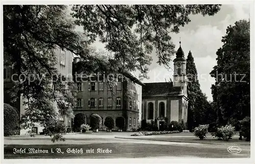 AK / Ansichtskarte Insel Mainau Schloss mit Kirche Kat. Konstanz Bodensee