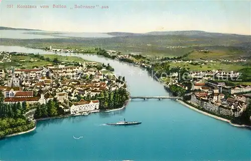 AK / Ansichtskarte Konstanz Bodensee vom Ballon "Bodensee" aus Kat. Konstanz