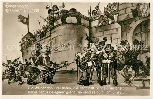 AK / Ansichtskarte Crailsheim Belagerung anno 1830 Karikatur Kat. Crailsheim