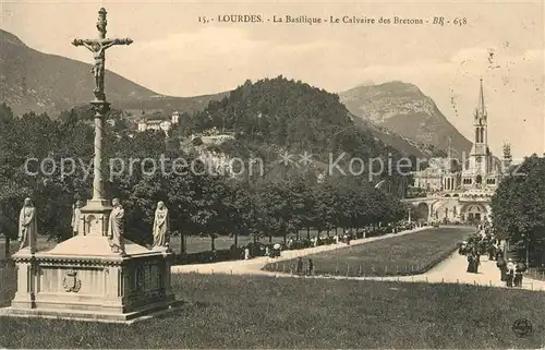 AK / Ansichtskarte Lourdes Hautes Pyrenees Basilika Calvaire des Bretons Kat. Lourdes