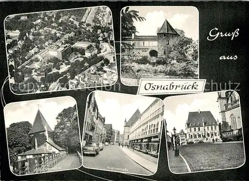 AK / Ansichtskarte Osnabrueck Pernickelmuehle Krahnstrasse Rathaus  Kat. Osnabrueck