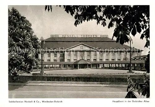 AK / Ansichtskarte Biebrich Wiesbaden Sektkellereien Henkell Hauptfront 