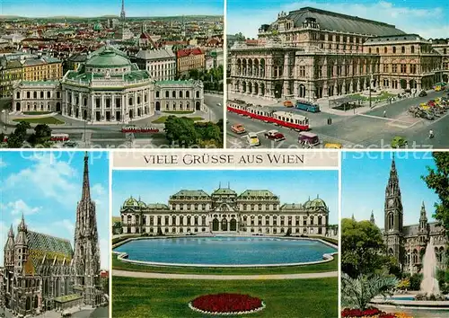 AK / Ansichtskarte Wien Burgtheater Saatsoper Stephansdom Schloss Belvedere  Kat. Wien