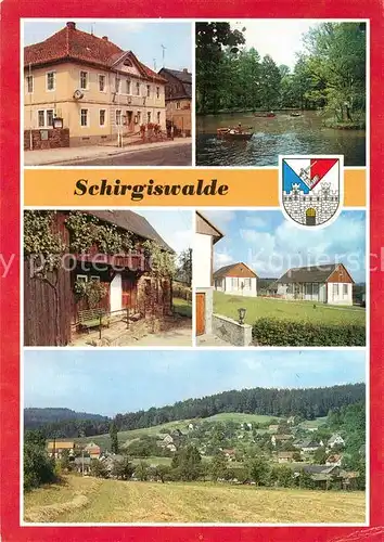 AK / Ansichtskarte Schirgiswalde Rathaus Gondelteich Bachstrasse 26 aeltestes Haus Bungalowsiedlung Neuschirgiswalde Kat. Schirgiswalde