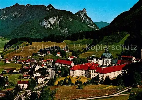 AK / Ansichtskarte Ettal Benediktinerkloster Ettal mit Ammergauer Alpen Kat. Ettal