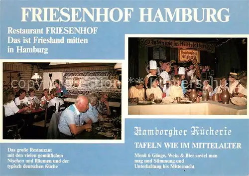 AK / Ansichtskarte Hamburg Restaurant Friesenhof und Hamborgher Kuecherie Kat. Hamburg