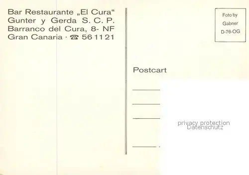 AK / Ansichtskarte Gran Canaria Bar Restaurante El Cura Kat. Spanien