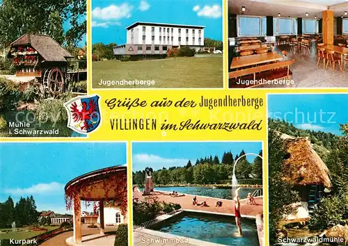 AK / Ansichtskarte Villingen Schwenningen Muehle Jugendherberge Gastraum Kurpark Schwimmbad Schwarzwaldmuehl Kat. Villingen Schwenningen