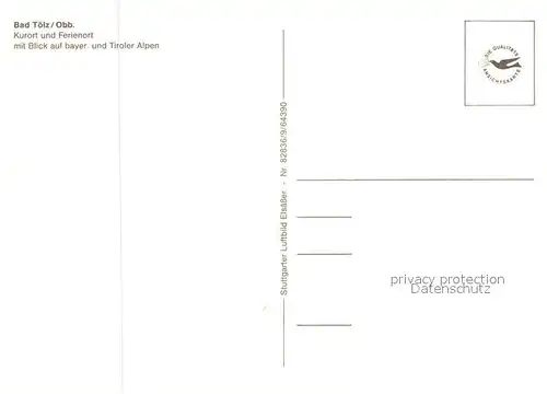 AK / Ansichtskarte Bad Toelz Fliegeraufnahme mit bayer und Tiroler Alpen Kat. Bad Toelz
