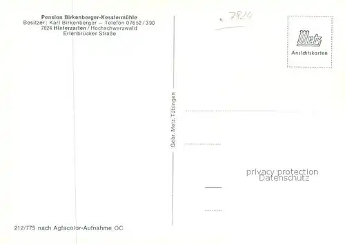 AK / Ansichtskarte Hinterzarten Pension Birkenberger Kesslermuehle Kat. Hinterzarten