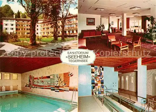 AK / Ansichtskarte Tegernsee Sanatorium Seeheim Foyer Hallenbad Wassertreten Kat. Tegernsee