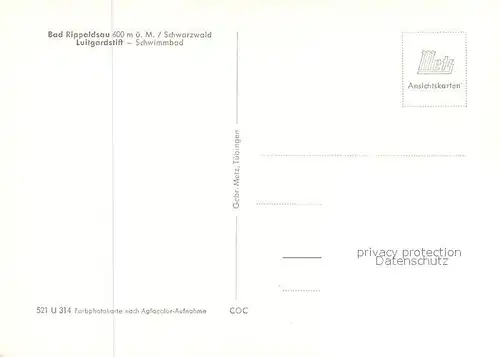 AK / Ansichtskarte Bad Rippoldsau Schwarzwald Luitgardstift Schwimmbad Kat. Bad Rippoldsau Schapbach