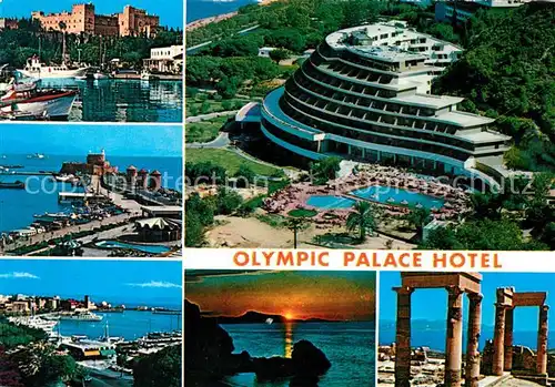 AK / Ansichtskarte Rhodos Rhodes aegaeis Schloss Hafen Olympic Palace Hotel Tempelruine Kat. 
