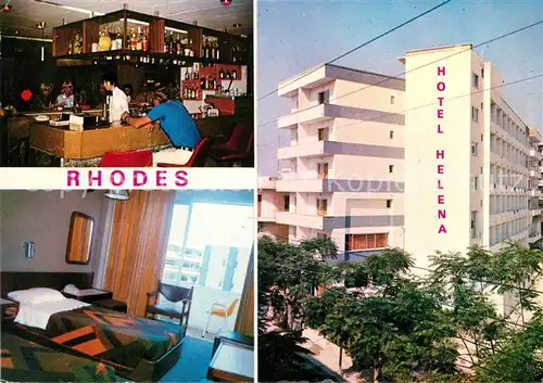 AK / Ansichtskarte Rhodos Rhodes aegaeis Hotel Helena Bar Gaestezimmer Kat. 