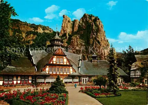 AK / Ansichtskarte Bad Muenster Stein Ebernburg Baederhaus mit Rheingrafenstein Kat. Bad Muenster am Stein Ebernburg