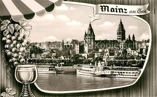 AK / Ansichtskarte Mainz Rhein Dampfer