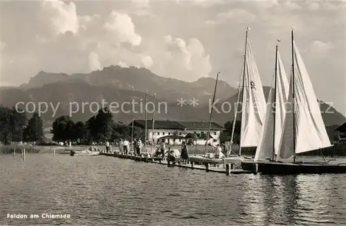 AK / Ansichtskarte Felden Chiemsee Segelboote Kat. Bernau a.Chiemsee