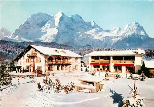 AK / Ansichtskarte Mittenwald Bayern Hotel Toni Hof Winterpanorama Alpen Kat. Mittenwald