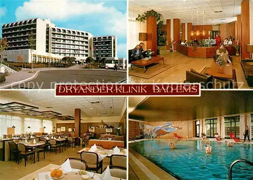 AK / Ansichtskarte Bad Ems Dryander Klinik Cafe Restaurant Foyer Hallenbad Kat. Bad Ems