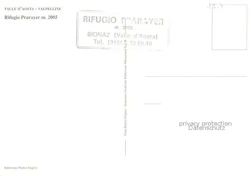 AK / Ansichtskarte Bionaz Rifugio Prarayer