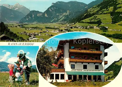 AK / Ansichtskarte Hippach Gasthaus Pension Ramsauerhof Trachten Landschaftspanorama Alpen Kat. Hippach