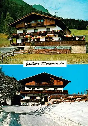 AK / Ansichtskarte Fieberbrunn Tirol Gasthof Winkelmoosalm im Sommer und im Winter Kat. Fieberbrunn