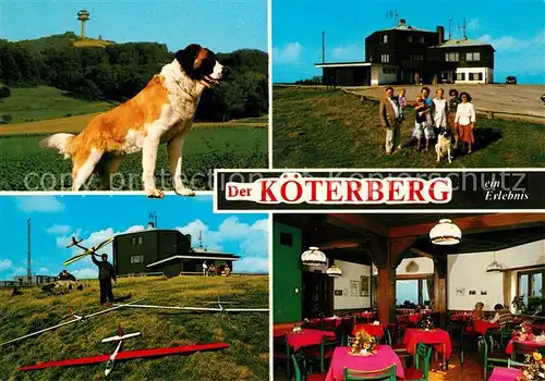 AK / Ansichtskarte Koeterberg Berghotel Gaststaette Bernhardiner Hund Modellfliegen Kat. Luegde