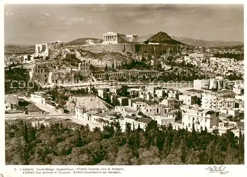 AK / Ansichtskarte Athen Griechenland Gesamtansicht mit Akropolis Kat. 