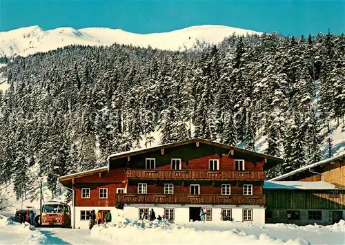 AK / Ansichtskarte Achenkirch Pension Schrambacherhof Winterpanorama Alpen Kat. Achenkirch am Achensee