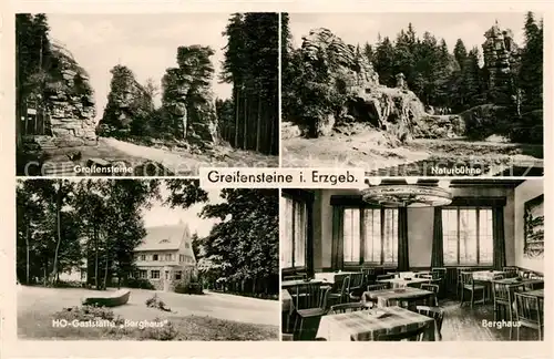 AK / Ansichtskarte Greifensteine Erzgebirge Naturbuehne Gaststaette Berghaus  Kat. Typen