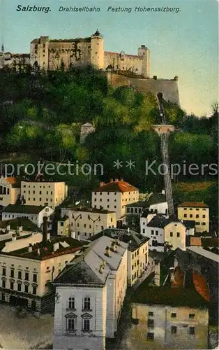 AK / Ansichtskarte Salzburg Oesterreich Drahtseilbahn Festung Hohensalzburg Kat. Salzburg