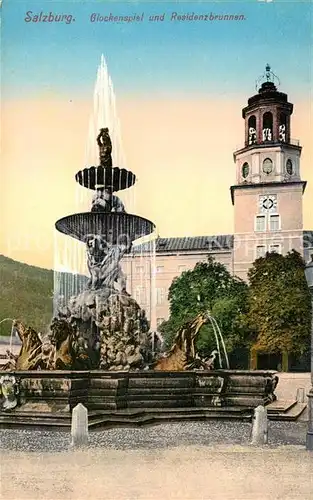 AK / Ansichtskarte Salzburg Oesterreich glockenspiel Residenzbrunnen Kat. Salzburg