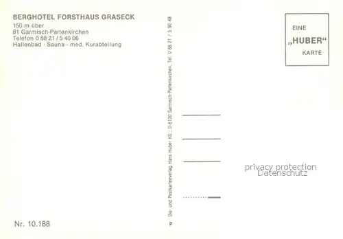 AK / Ansichtskarte Garmisch Partenkirchen Berghotel Forsthaus Graseck Kat. Garmisch Partenkirchen